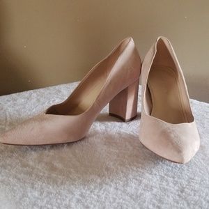 Light Pink Suede Heels